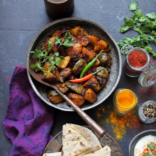 baingan alu (aubergine potato curry) - Recipe photo by easyfoodsmith