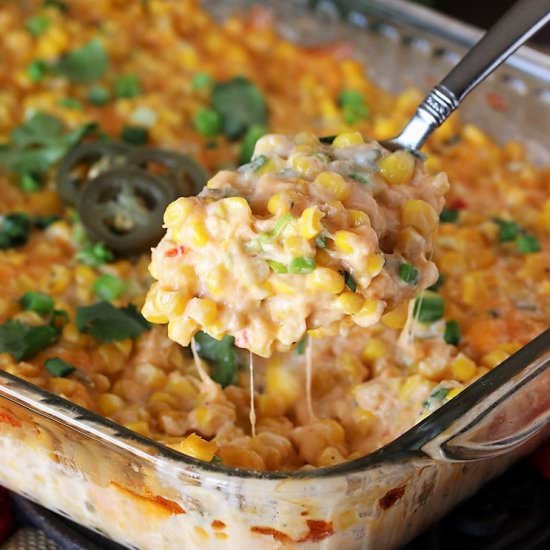 Cheesy Fiesta Corn Casserole - Recipe photo by thekitchenismyplayground