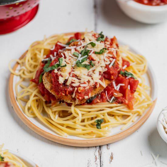 Easy Vegan Chicken Parmesan - Recipe photo by sweetsimplevegan