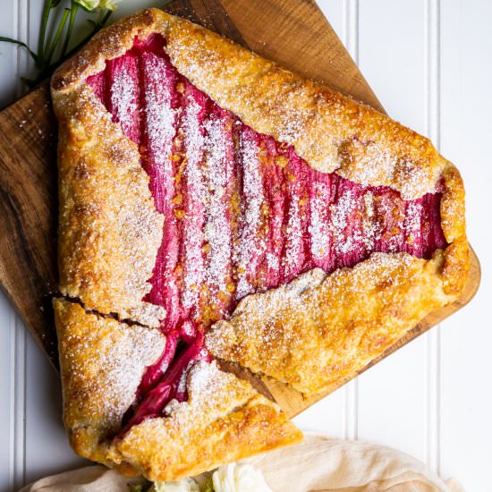 Rhubarb Galette - Recipe photo by kneadbakecook