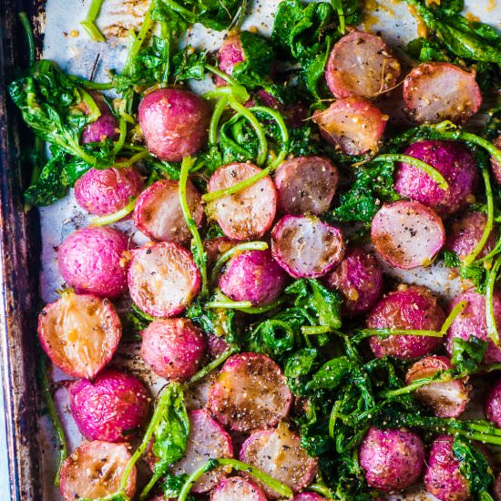 Miso Butter Roasted Radishes - Recipe photo by The Endless Meal