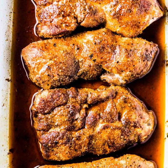 Juicy Baked Pork Chops - Recipe photo by The Endless Meal