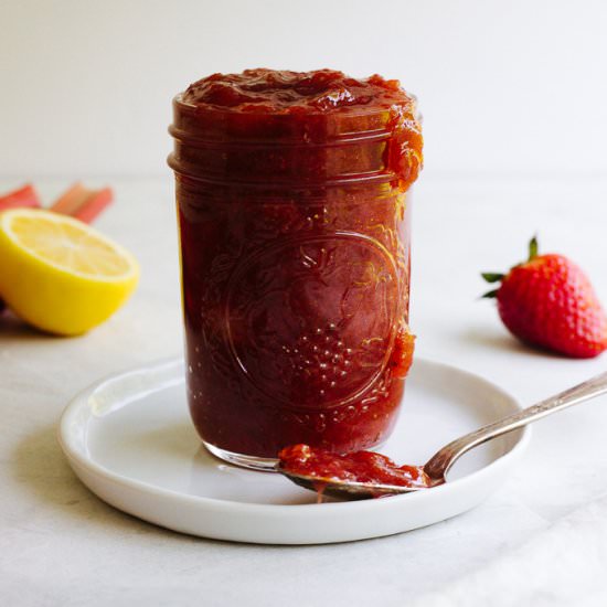 Small Batch Rhubarb Strawberry Jam - Recipe photo by plantedpurpose