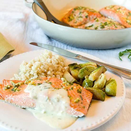 Lemon Tarragon Salmon w/ Béarnaise - Recipe photo by iwilkerson