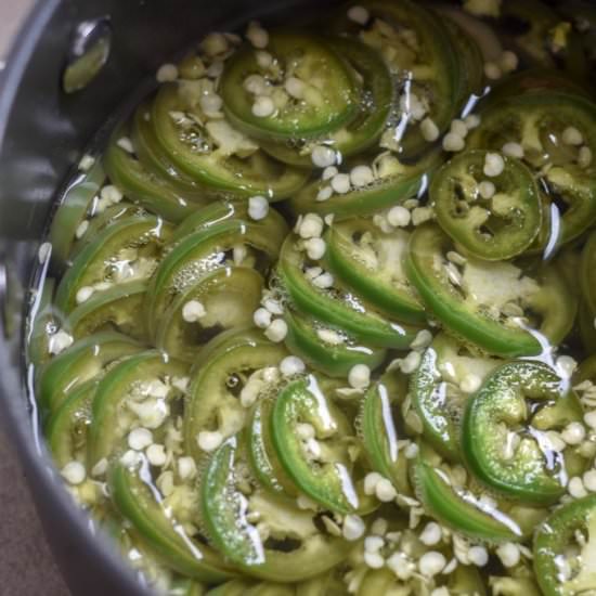 Quick & easy pickled jalapenos - Recipe photo by AnotherFoodBlogger