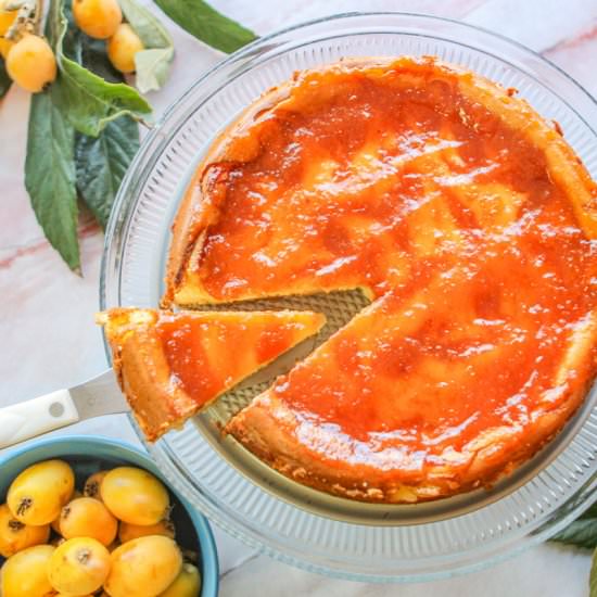 Decadent Loquat Cheesecake - Recipe photo by HIldaskitchenblog