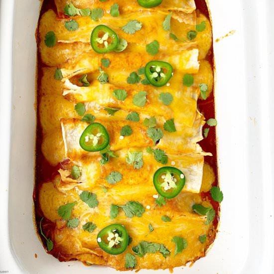 Slow Cooker Enchiladas - Recipe photo by FitSlowCookerQueen