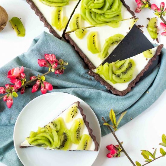 Kiwi Yogurt Panna Cotta Tart - Recipe photo by Blondie-ish at kitchen