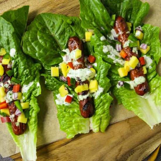 Paleo Hot Dogs with Cilantro Aioli - Recipe photo by theseasonaljunkie