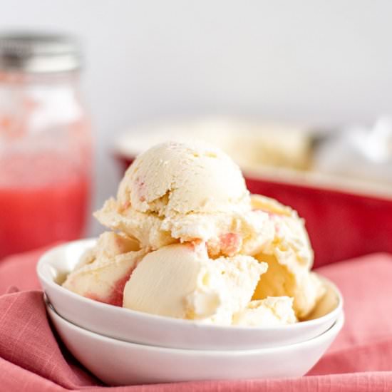 Rhubarb Ice Cream - Recipe photo by SundaySupper