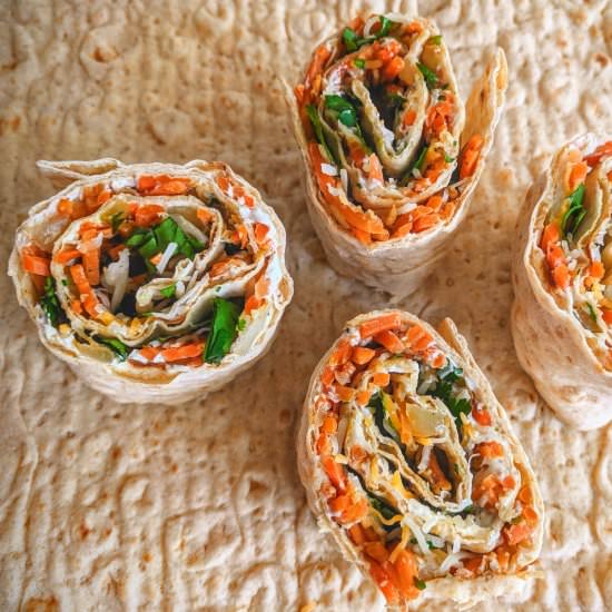 Cheesy Carrot Lavash Rolls - Recipe photo by CulinaryBeets
