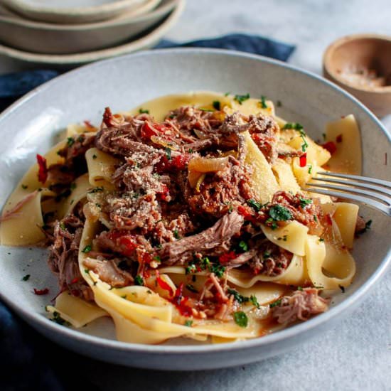 Slow Cooker Lamb Ragu Pasta - Recipe photo by MySugarFreeKitchen