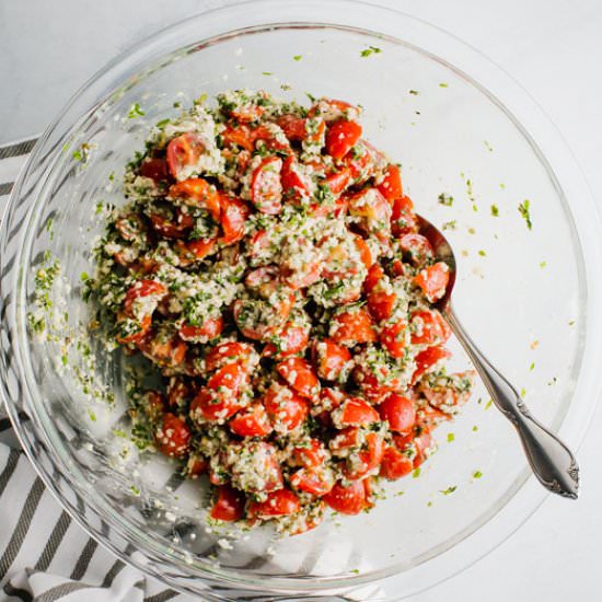 Hemp Seed Tabbouleh - Recipe photo by AimeeMarsLiving