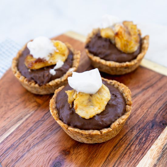 Vegan Chocolate Banana Tarts - Recipe photo by sipandspice