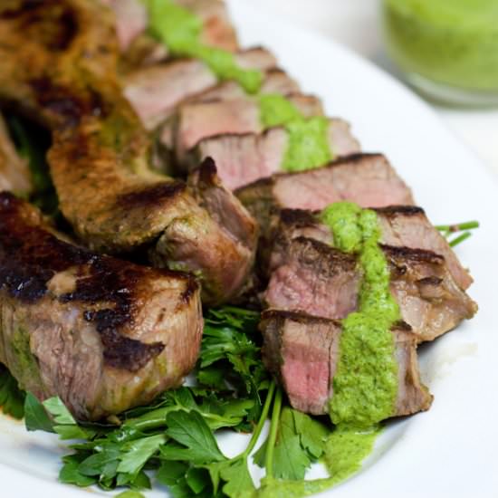 Chimichurri Tri Tip Steak - Recipe photo by DeliciousbyDesign