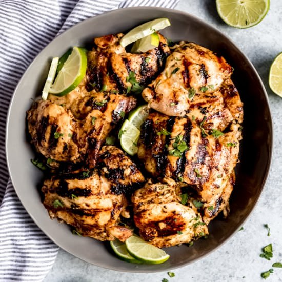 GRILLED CILANTRO LIME CHICKEN THIGH - Recipe photo by houseofnasheats