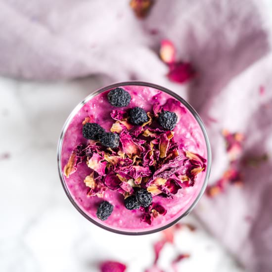 Millet rose dessert with rhubarb - Recipe photo by Flymetothespoon