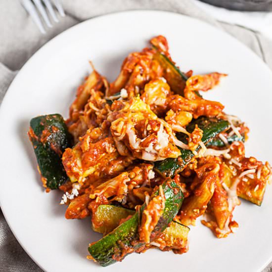 Skillet Zucchini Parmesan - Recipe photo by therusticfoodie