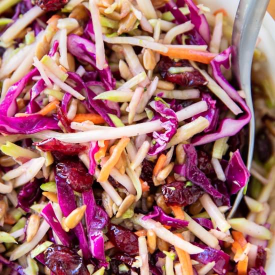 Broccoli and Red Cabbage Slaw - Recipe photo by casserole crissy
