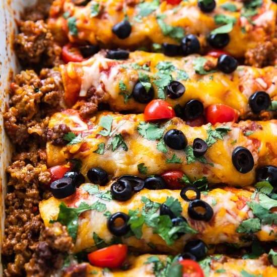 Easy Ground Beef Enchiladas - Recipe photo by casserole crissy