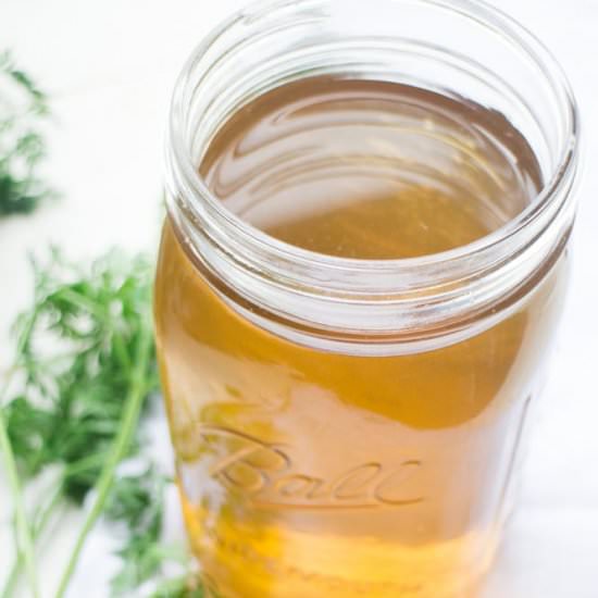 Carrot Tops Vegetable Broth - Recipe photo by pamelaz