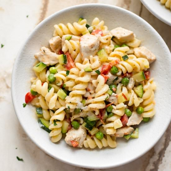 Chicken Pasta Primavera - Recipe photo by saltandlavender