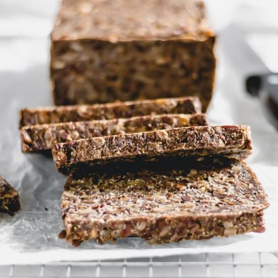 The Easiest Grain-Free Seeded Bread - Recipe photo by paleoinpdx
