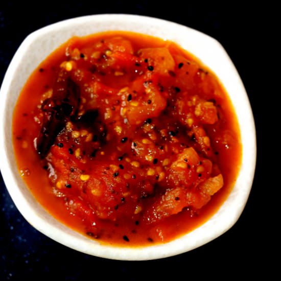 Bengali style tomato chutney- Vegan - Recipe photo by greenbowl2soul
