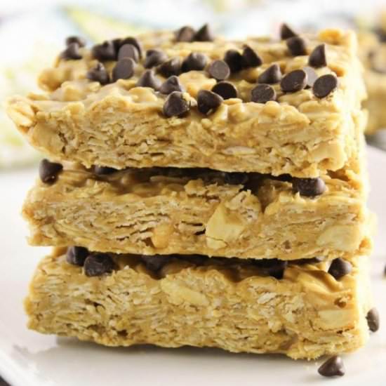 No Bake Peanut Butter Oat Bars - Recipe photo by bakingyouhappier