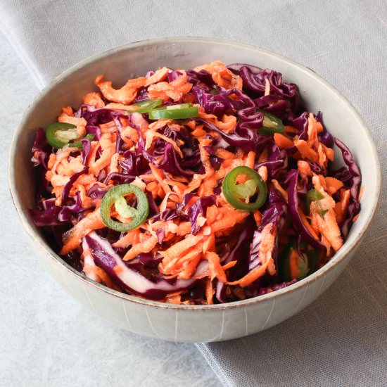 Vegan Purple Cabbage Slaw - Recipe photo by healthymidwesterngirl