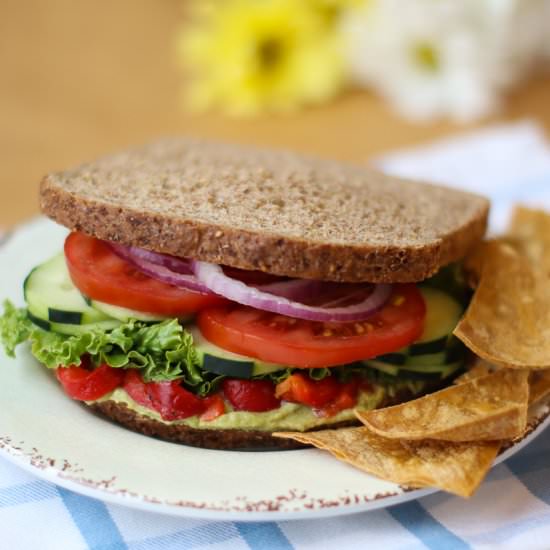 Mediterranean Veggie Sandwich - Recipe photo by healthymidwesterngirl