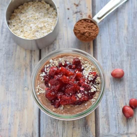Cranberry Chocolate Overnight Oats - Recipe photo by Seasonal Cravings