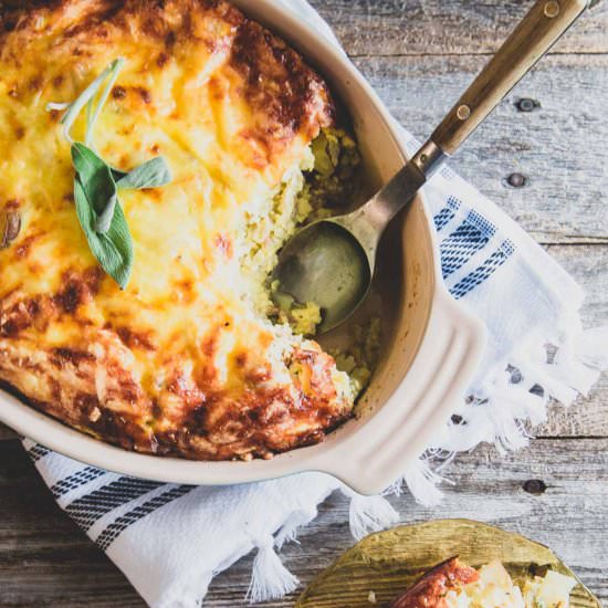 Cheesy Potato Breakfast Casserole - Recipe photo by Running to the Kitchen