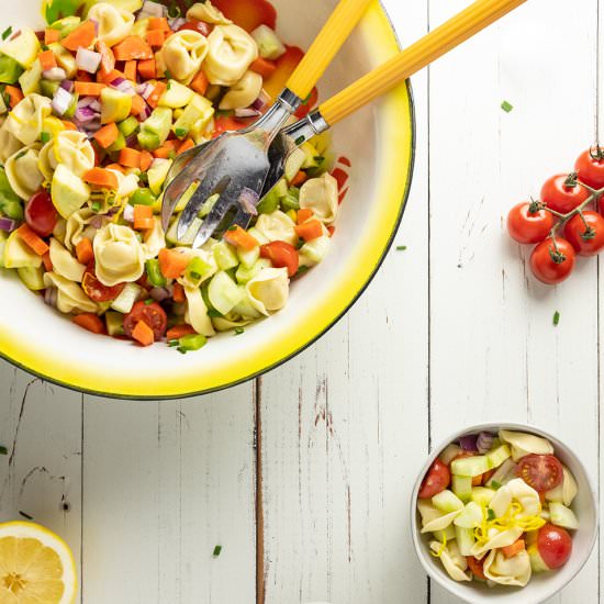 Cheese Tortellini Salad W/ Veggies - Recipe photo by jodiloves
