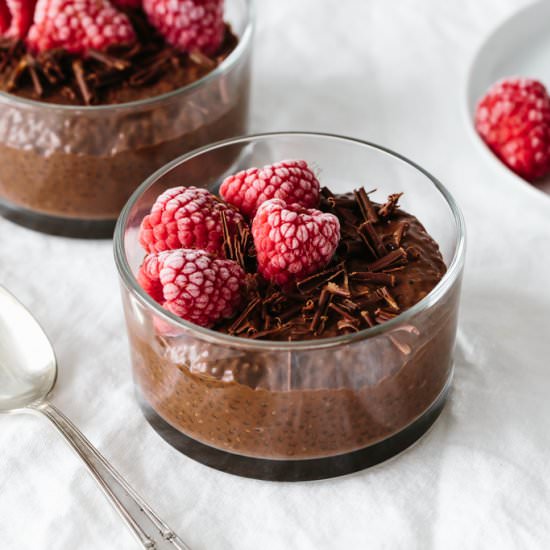 Chocolate Chia Pudding - Recipe photo by Downshiftology