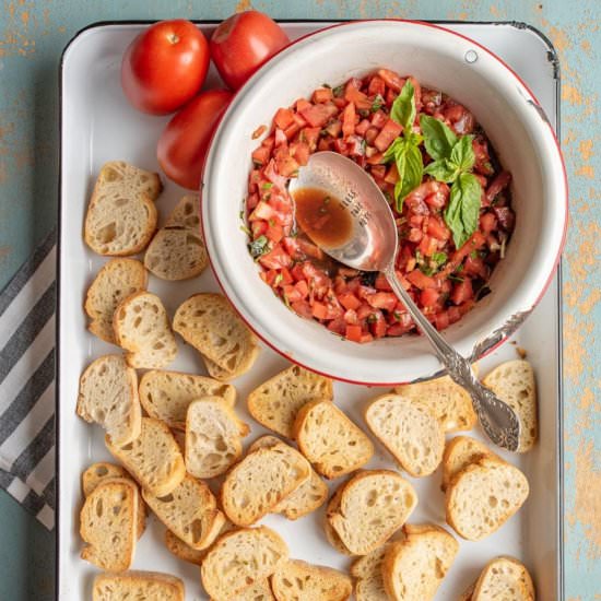 Summer Tomato Bruschetta - Recipe photo by Blessthismess