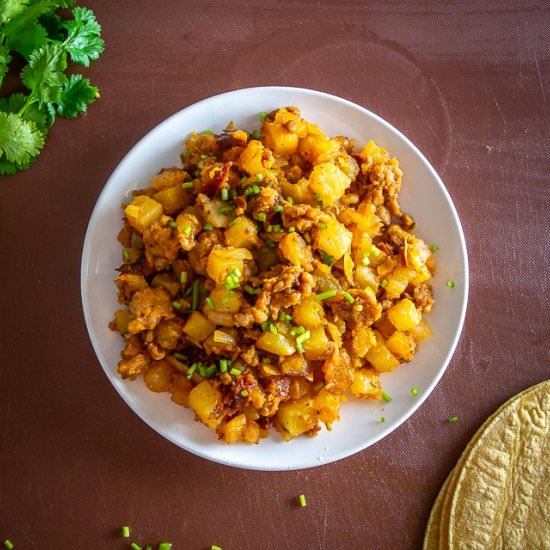 Papas con Chorizo - Recipe photo by MexicanPlease