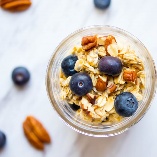 Blueberry Pecan Overnight Oats - Recipe photo by No Plate Like Home