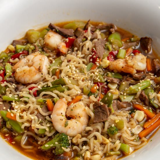 Surf and Turf Ramen - Recipe photo by GrazingGlutton