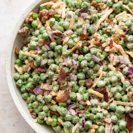 Pea Salad with Bacon - Recipe photo by saltandlavender