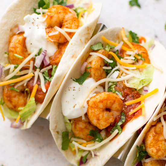 Easy Shrimp Tacos - Recipe photo by saltandlavender