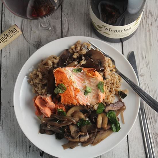Salmon Farro and Mushrooms - Recipe photo by Cooking Chat