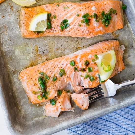 Baked Salmon with Lemon and Chives - Recipe photo by rachelcooksblog