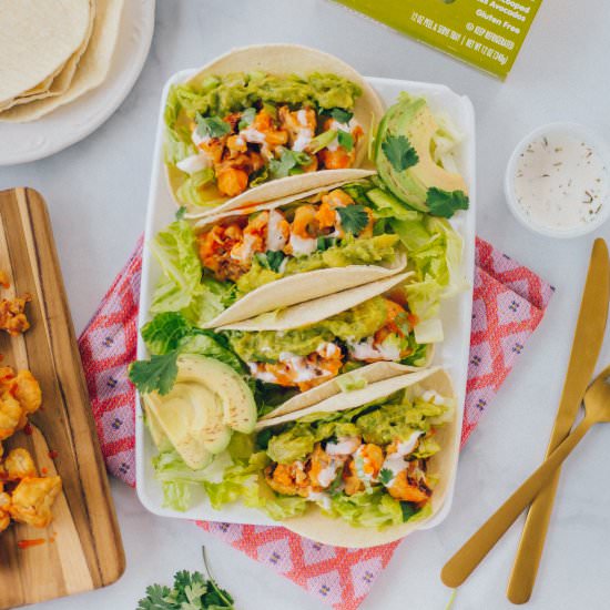 Simple Buffalo Cauliflower Tacos - Recipe photo by katerinaseigel