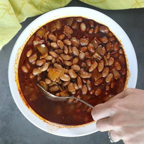 Smoky Instant Pot Pinto Beans - Recipe photo by glueandglitter