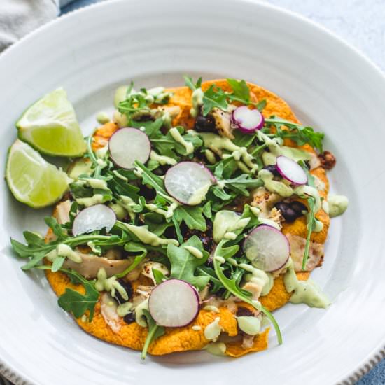 Weeknight Chicken Tostadas - Recipe photo by SweetCayenne