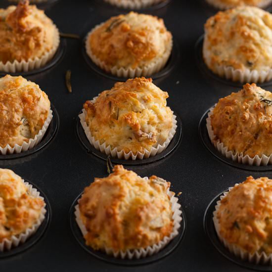 Cheesy Walnut and Rosemary Muffins - Recipe photo by Recipe Crumbs