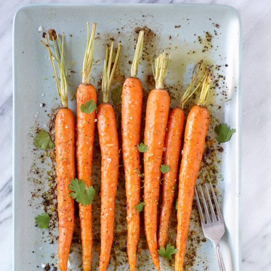 Chili Lime Roasted Carrots - Recipe photo by jzeats
