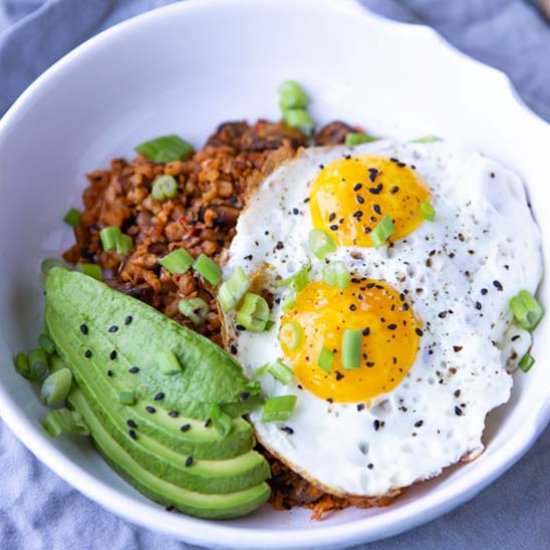 Whole30 Kimchi Fried Rice - Recipe photo by theseasonaljunkie