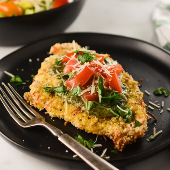 Baked Parmesan Pesto Chicken - Recipe photo by TheCakeChica